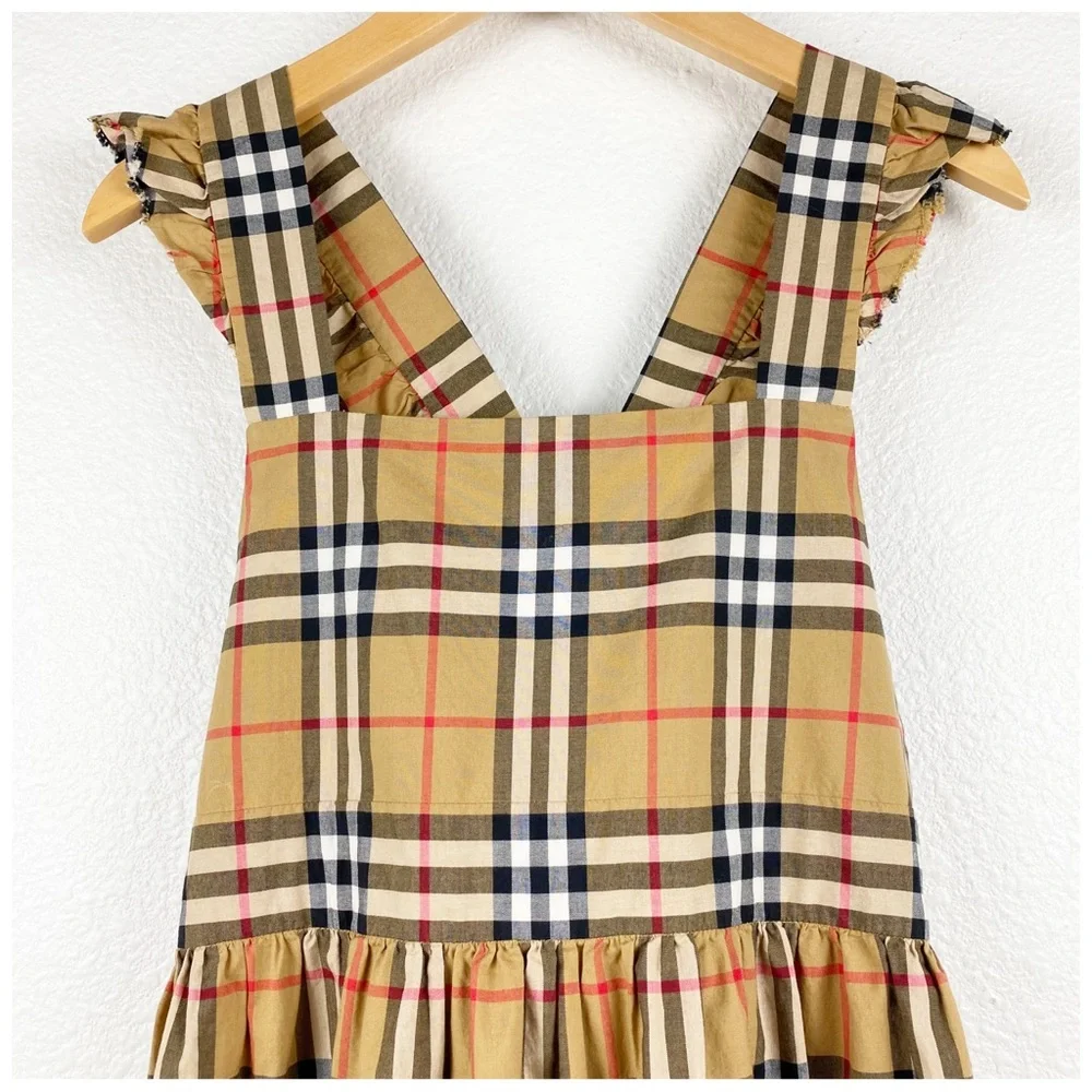 Burberry Tan Plaid Sleeveless Kids Dress